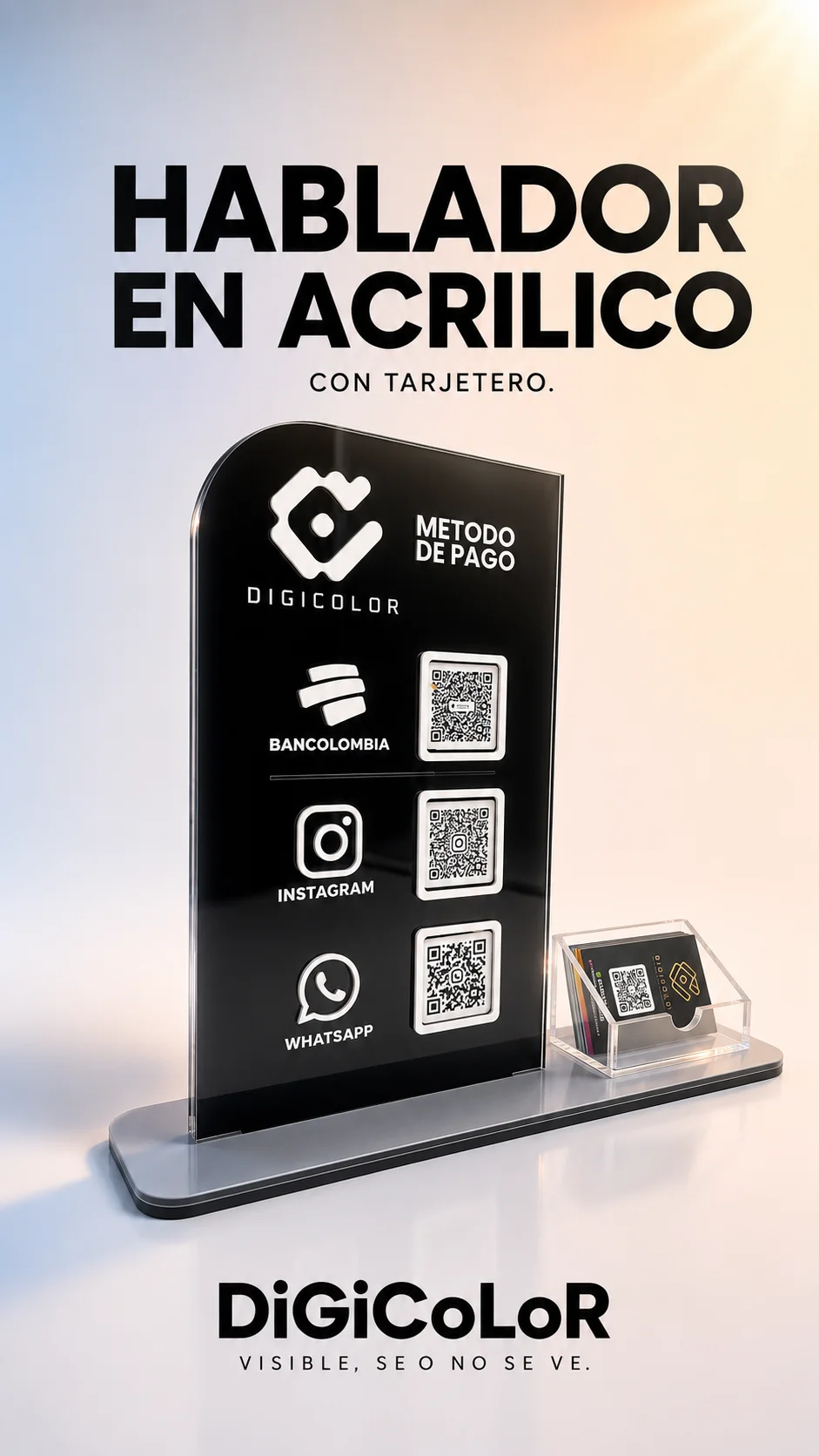 HABLADOR ACRILICO CON TARJETERO